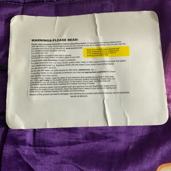 Reptile heater ZooMed Rh-4 Reptile Heater 10-20 Gallon Zoomed UTH under tank - Picture 6 of 9